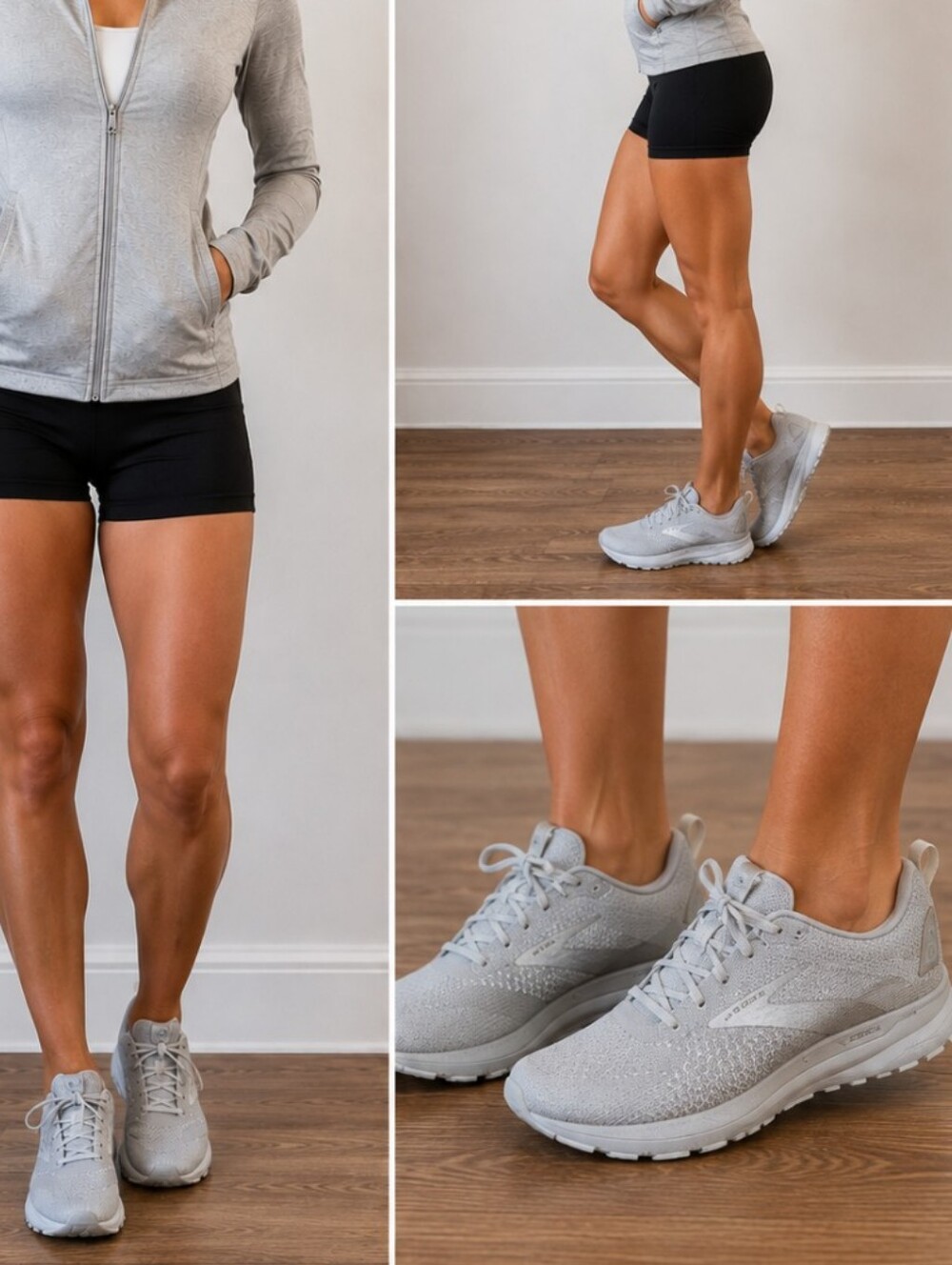 Brooks Revel Silver Gray Glitter Running Shoe 9